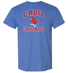 Cadiz Cardinals Vintage Fighting Distressed Gildan DryBlend T-Shirt