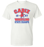 Cadiz Cardinal Distressed 1987 Wrestling State Champions Gildan DryBlend T-Shirt