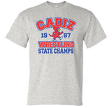 Cadiz Cardinal Distressed 1987 Wrestling State Champions Gildan DryBlend T-Shirt