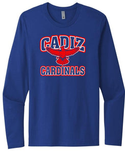 Cadiz Cardinal Distressed Wings Next Level Cotton Long Sleeve