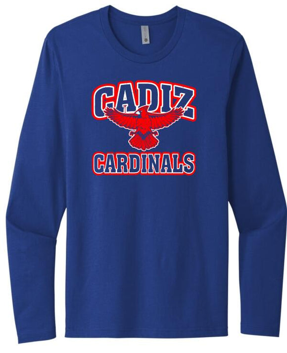 Cadiz Cardinal Distressed Wings Next Level Cotton Long Sleeve