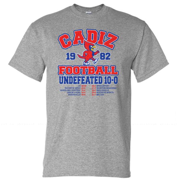 Cadiz Cardinal Distressed 1982 Football Gildan DryBlend T-Shirt