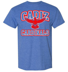 Cadiz Cardinals Distressed Wings Gildan DryBlend T-Shirt