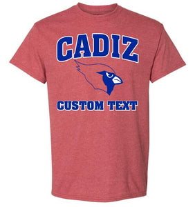 Cadiz Cardinals Retro with Custom Text Gildan DryBlend T-Shirt