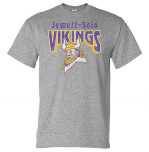 Jewett-Scio Vikings Rivets Distressed Design Gildan DryBlend T-Shirt