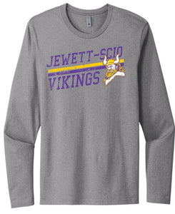 Jewett-Scio Vikings Rising Distressed Design Next Level Cotton Long Sleeve Tee