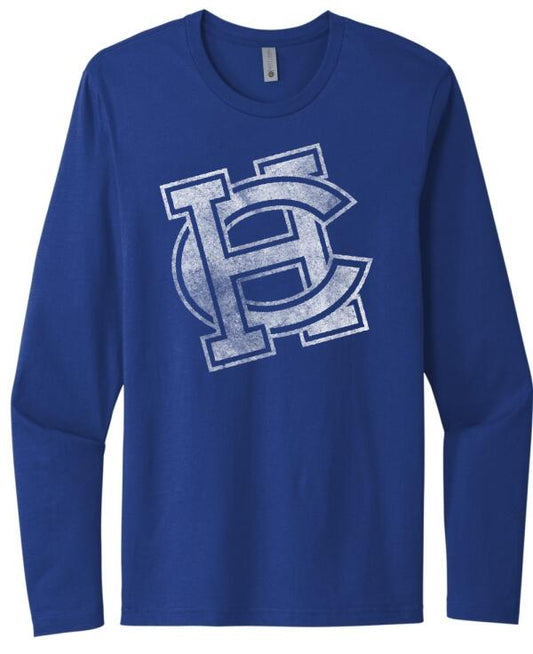 Harrison Central Faded HC White Next Level Cotton Long Sleeve Tee
