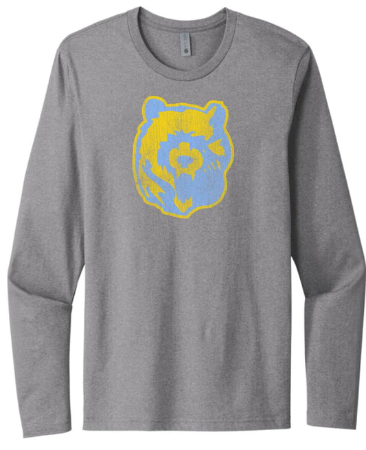 Oak Glen Distressed Bear Next Level Cotton Long Sleeve Tee