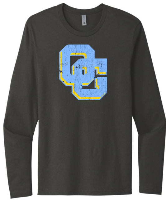 Oak Glen Distressed OG Logo Next Level Cotton Long Sleeve Tee