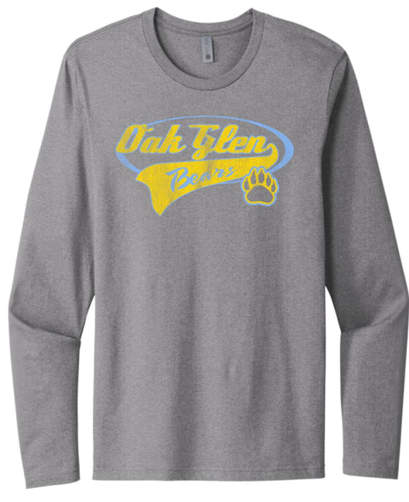 Oak Glen Distressed Tail Gildan Next Level Cotton Long Sleeve Tee