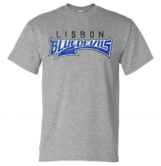 Lisbon Blue Devils Tail Distressed Design