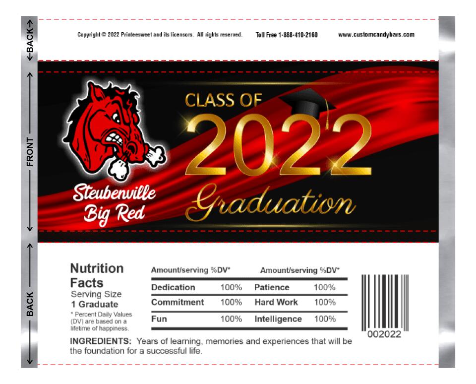 Steubenville Big Red Candy Bar Wrapper Graduation 001