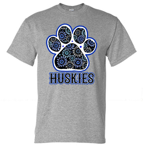 Harrison Central Huskies Flower Paw Design