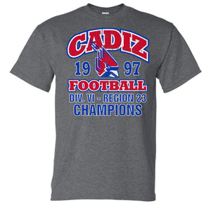 Cadiz Cardinals 1997 Football Region 23 Champs Gildan DryBlend T-Shirt