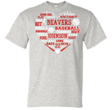 Baseball Words Heart