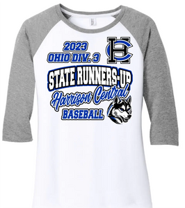 Harrison Central Baseball 2023 State Runners-Up Women’s Perfect Tri  3/4-Sleeve Raglan