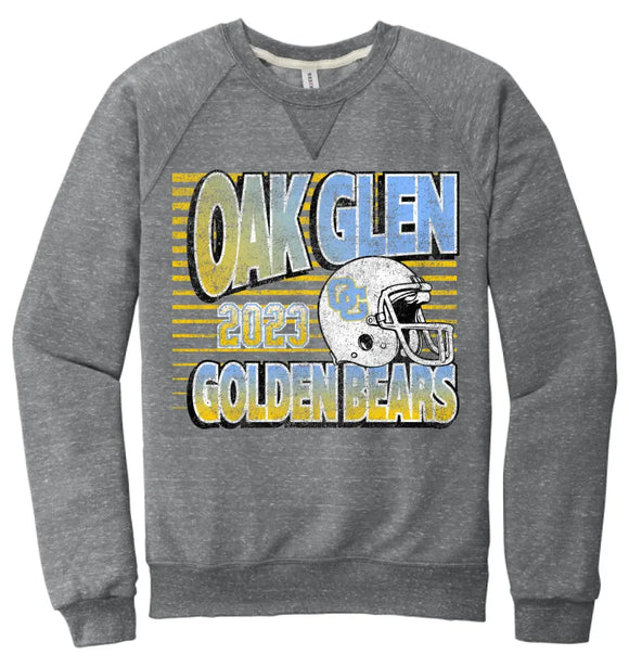 Oak Glen Football 2023 Jerzees Snow Heather French Terry Raglan Crew