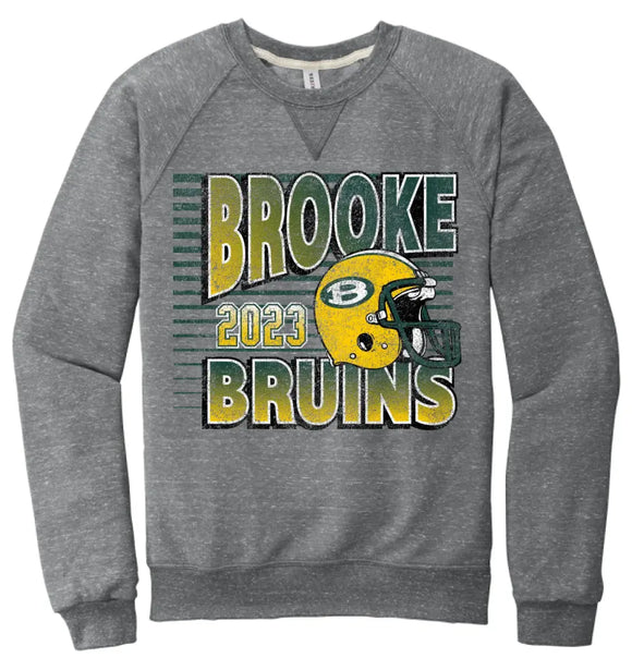 Brooke Football 2023 Jerzees Snow Heather French Terry Raglan Crew