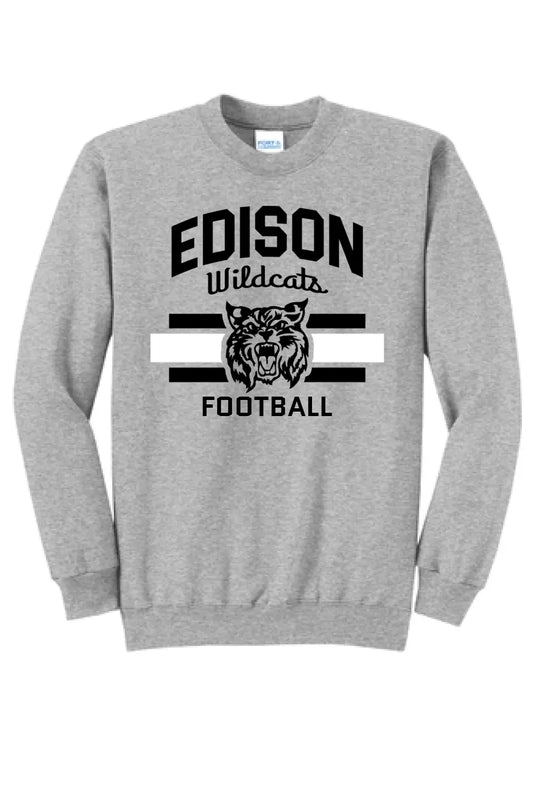 Edison Wildcats with Custom Text Core Fleece Crewneck Sweatshirt