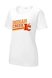 Indian Creek Rise Ladies PosiCharge Tri-Blend Wicking Scoop Neck Raglan Tee