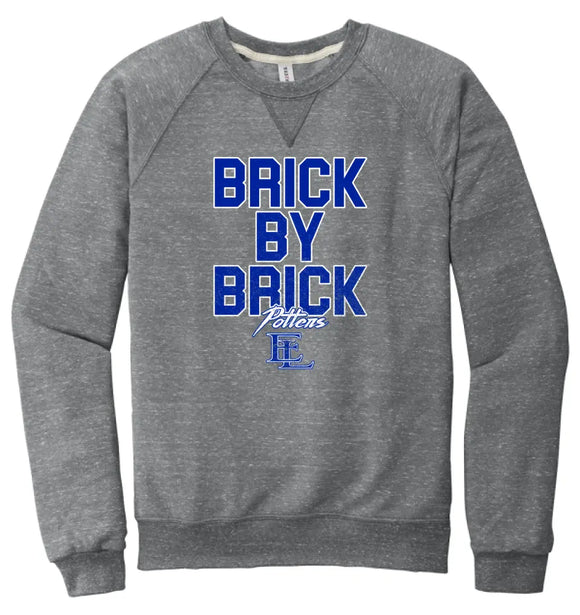 East Liverpool Potters Brick by Brick Jerzees Snow Heather French Terry Raglan Crew