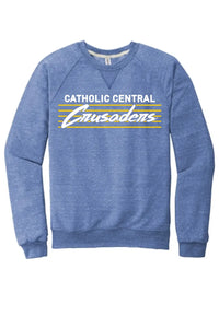 Steubenville Catholic Central Thunderstorm Jerzees Snow Heather French Terry Raglan Crew