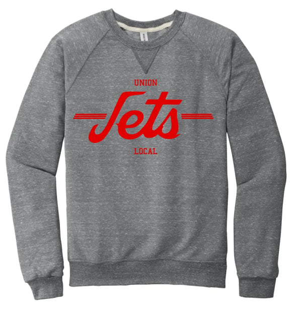 Union Local Jets Take Off Jerzees Snow Heather French Terry Raglan Crew