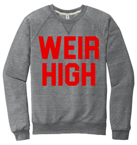 Weir High Jerzees Snow Heather French Terry Raglan Crew