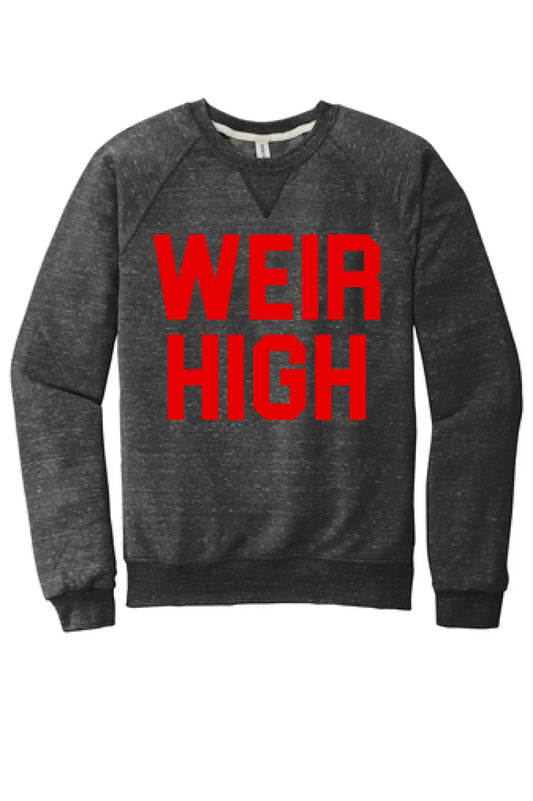 Weir High Jerzees Snow Heather French Terry Raglan Crew