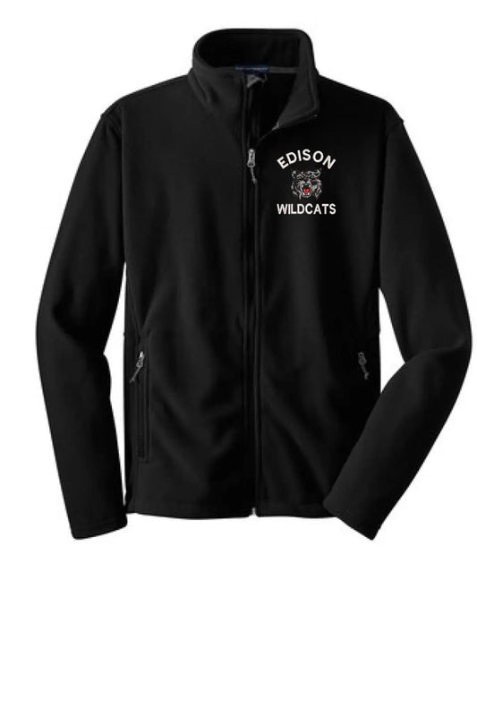 Edison Wildcats Embroidery on Black Value Fleece Jacket