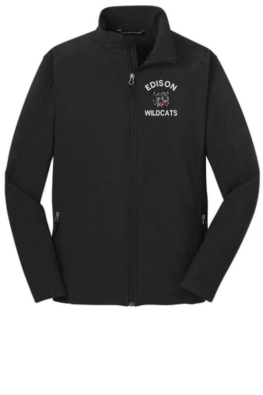 Edison Wildcats Embroidery on Black Core Soft Shell Jacket