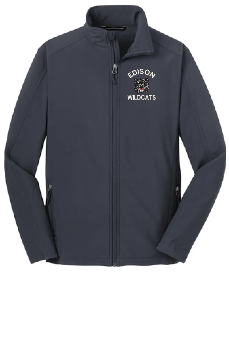 Edison Wildcats Embroidery on Black Core Soft Shell Jacket
