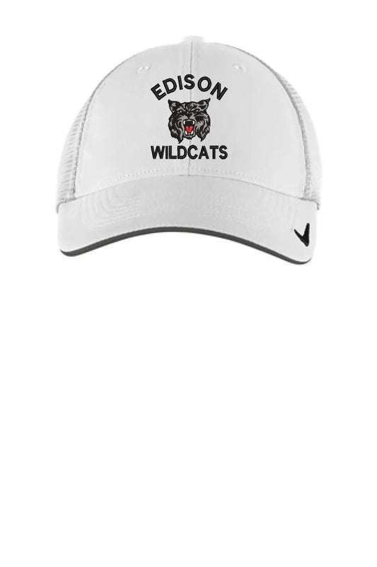 Edison Wildcats Embroidery on Gray Nike Dri-Fit Mesh Back Cap