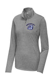 Bridgeport Bulldogs Embroidery Ladies PosiCharge Tri-Blend Wicking 1/4-Zip Pullover