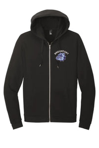 Bridgeport Bulldogs Embroidery on Black Perfect Tri Fleece Full-Zip Hoodie