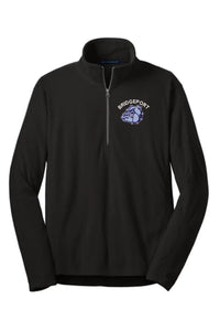 Bridgeport Bulldogs Embroidery on Black Microfleece 1/2-Zip Pullover