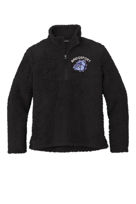 Bridgeport Bulldogs Embroidery on Black Cozy 1/4-Zip Fleece