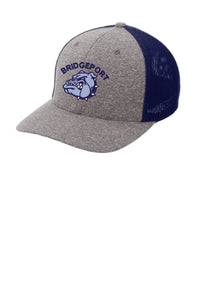 Bridgeport Bulldogs Embroidery on Grey Mesh Back Trucker Cap