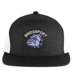 Bridgeport Bulldogs Embroidery on Black 6-Panel Arch Trucker Snapback Cap