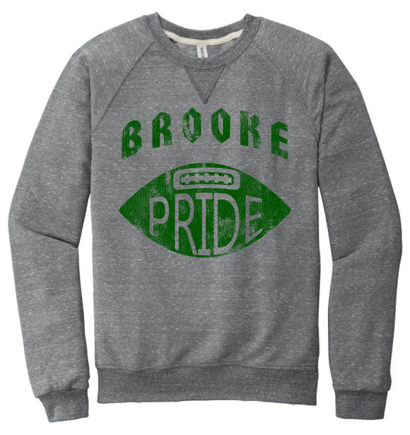 Brooke Pride Jerzees Snow Heather French Terry Raglan Crew