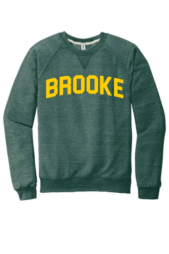 Brooke Letters Jerzees Snow Heather French Terry Raglan Crew
