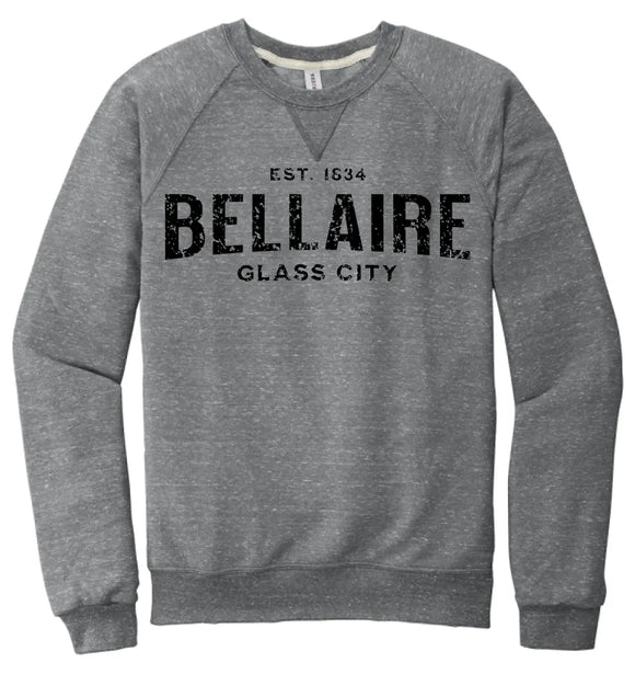 I'm From Bellaire Snow Heather French Terry Raglan Crew