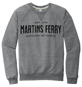 I'm From Martins Ferry Snow Heather French Terry Raglan Crew