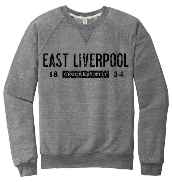 I'm From East Liverpool Snow Heather French Terry Raglan Crew