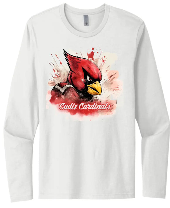 Cadiz Cardinals Watercolor Next Level Cotton Long Sleeve