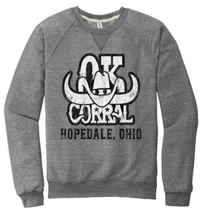 Restaurants- OK Corral Snow Heather French Terry Raglan Crew