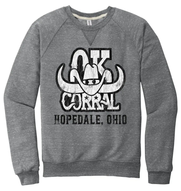 Restaurants- OK Corral Snow Heather French Terry Raglan Crew