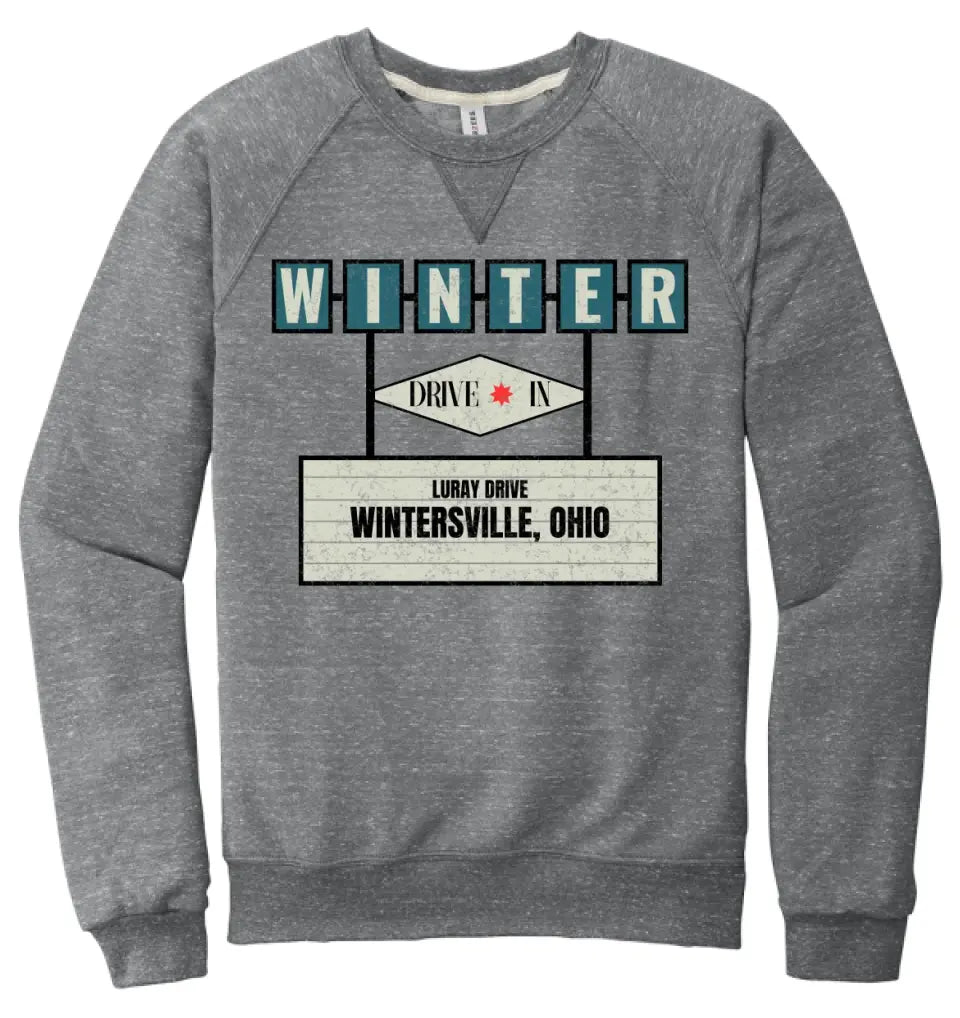 Winter Drive-In Snow Heather French Terry Raglan Crew
