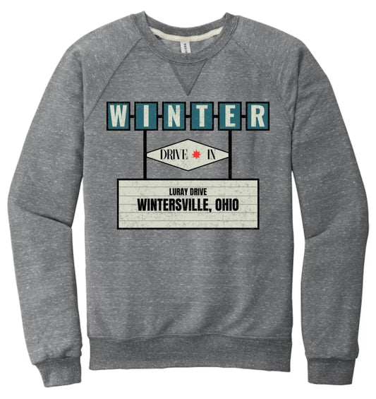 Winter Drive-In Snow Heather French Terry Raglan Crew